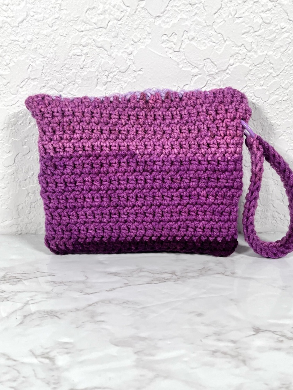Purple Ombre Crochet Wristlet & Card Holder - Picture 3 of 7